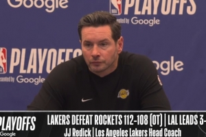 【完整版】雷迪克：特意早叫暂停让LBJ休息 斯马特的抢断非常关键