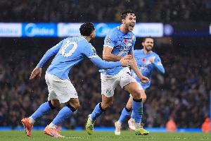 尼科·冈萨雷斯本场30.1码外进球，是本赛季曼城球员最远距离进球