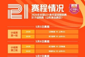 全国U21女篮赛程出炉 双赛区5天20赛